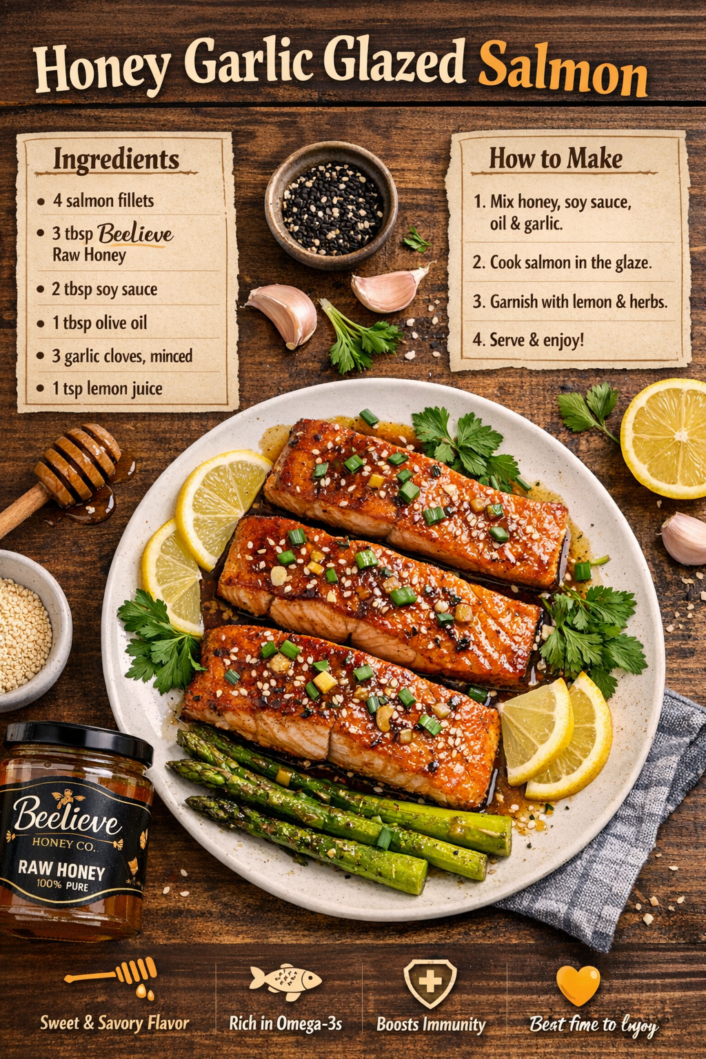 Honey garlic glazed Salmon